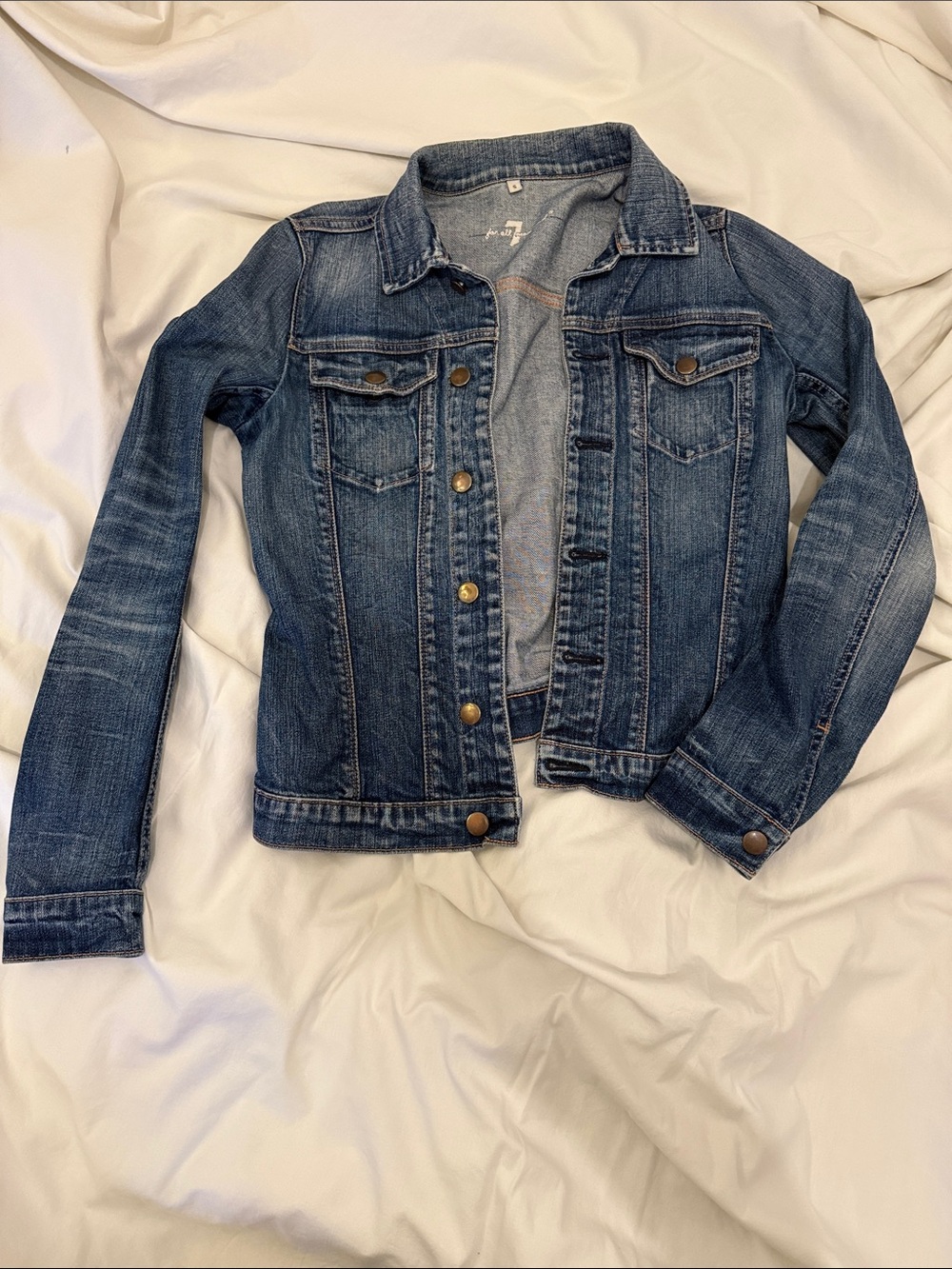 7 for all mankind Classic Blue Denim Jacket - Women's Jean Coat